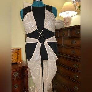 Savage x Fenty lingerie GATHERED MESH CROTCHLESS CATSUIT 3X Iridescent Sunset